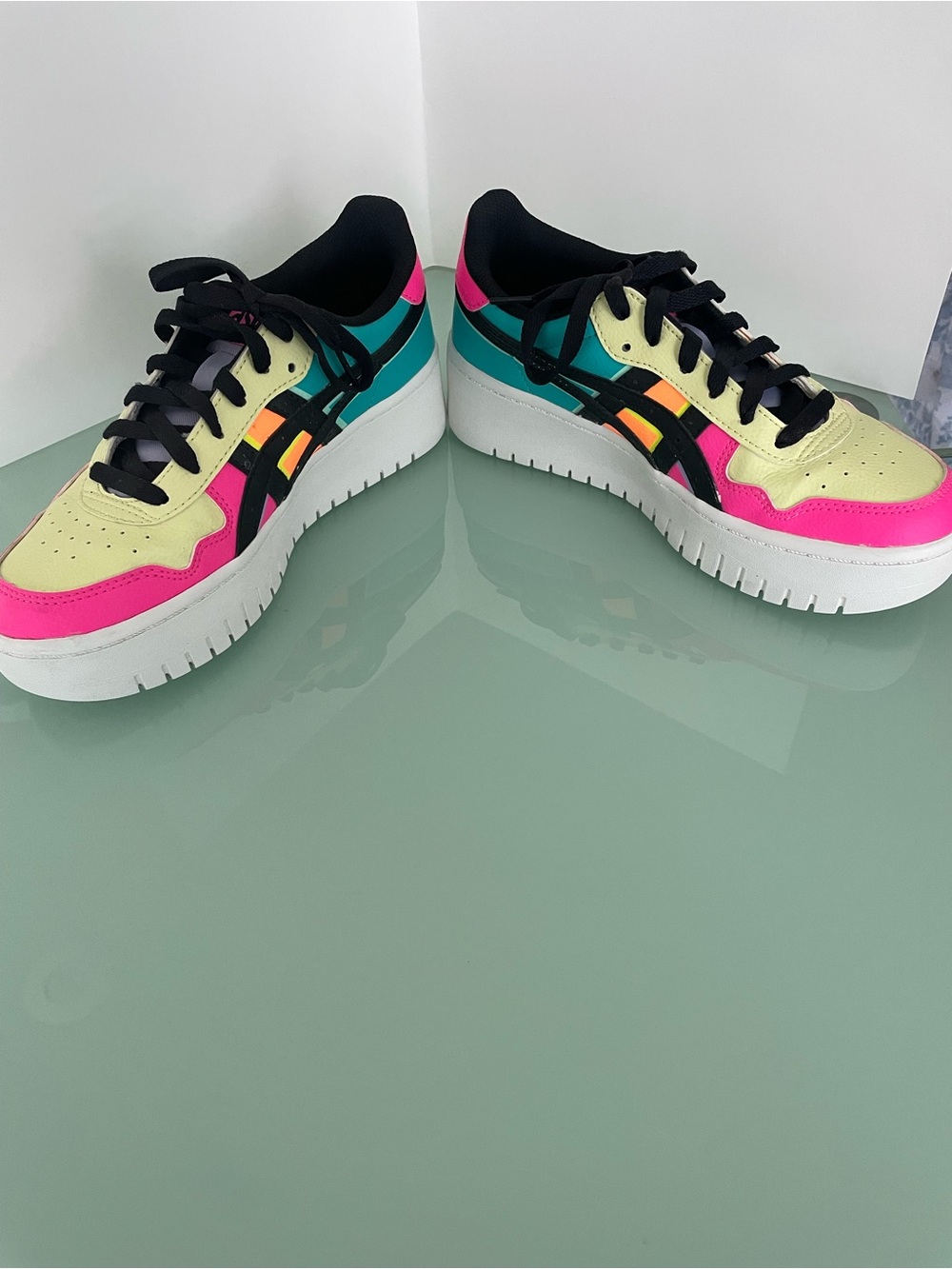 Asics Japan S PF Womens Platform Athletic Sneakers in Huddle Yellow Size 7 Shoes - Picture 5 of 16
